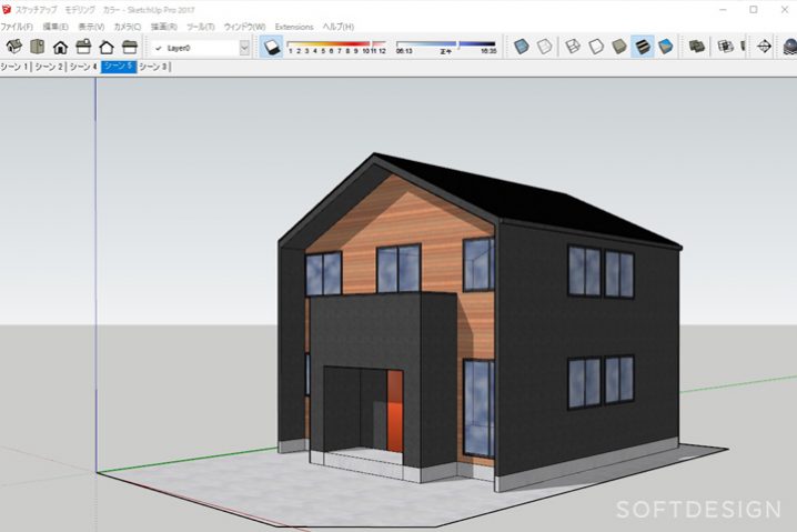 建築パース スケッチアップ 講座 外観パースのモデリング方法